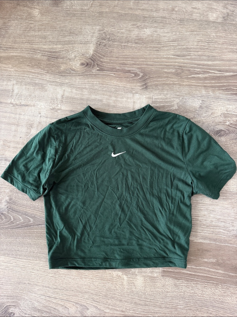 Nike Dark Green Cropped Swoosh Tee
